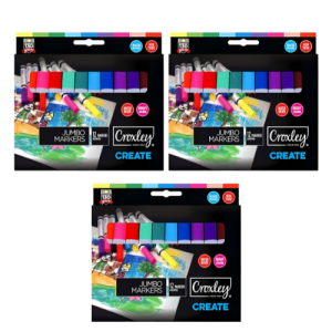 3 x Croxley Jumbo Markers Asst. Col. 12’s