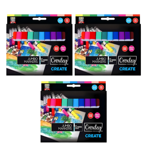 3 x Croxley Jumbo Markers Asst. Col. 12’s