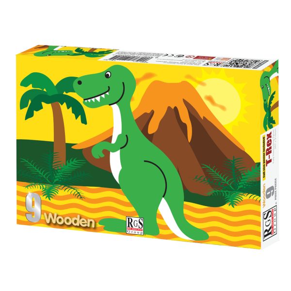 T-Rex 9Pc Wooden Puzzle
