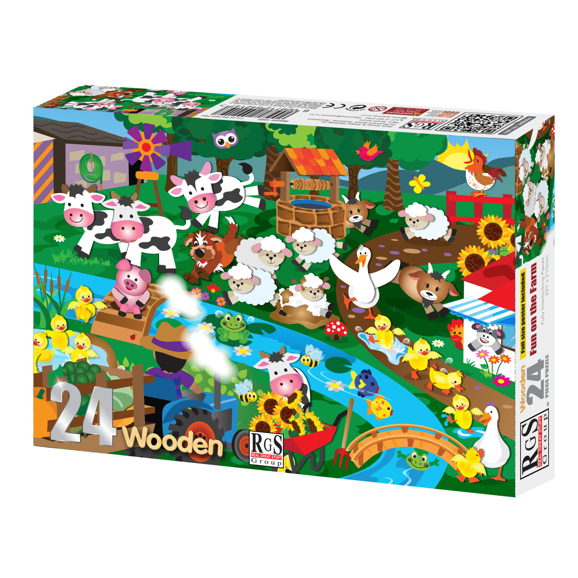 Fun on the Farm 24 Piece Wooden Puzzle