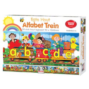 Alfabet Trein 28 Stuk Hout Legkaart